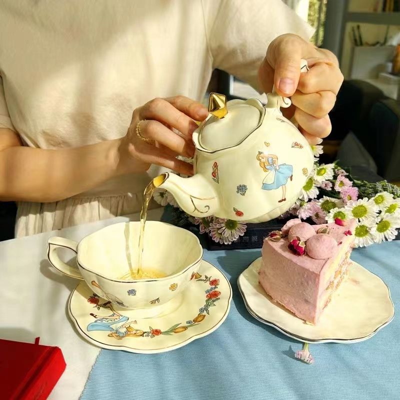 Tea Coffee Pot Set - Alice Ceramic Tea and Coffee Set
