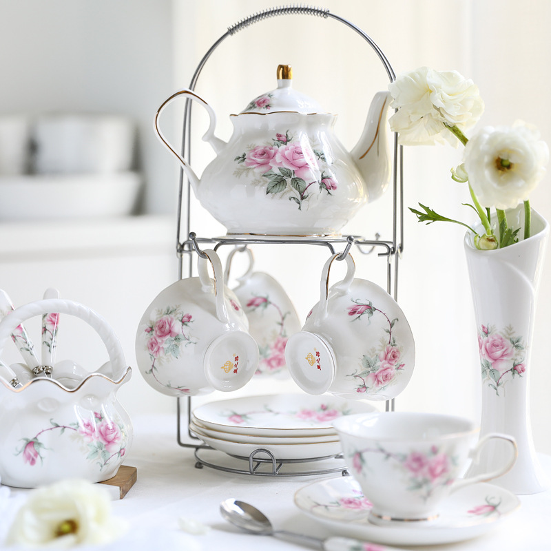 Tea Coffee Pot Set - Ceramic coffee set European cup set