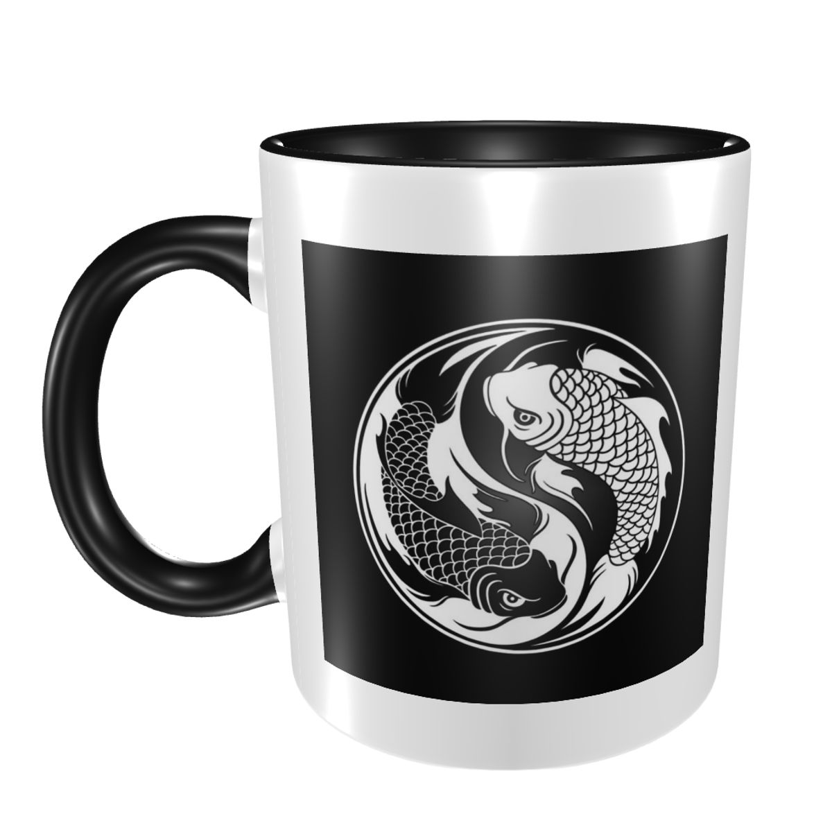 Coffee Tea Yin Yang - Black And White Yin Yang Koi