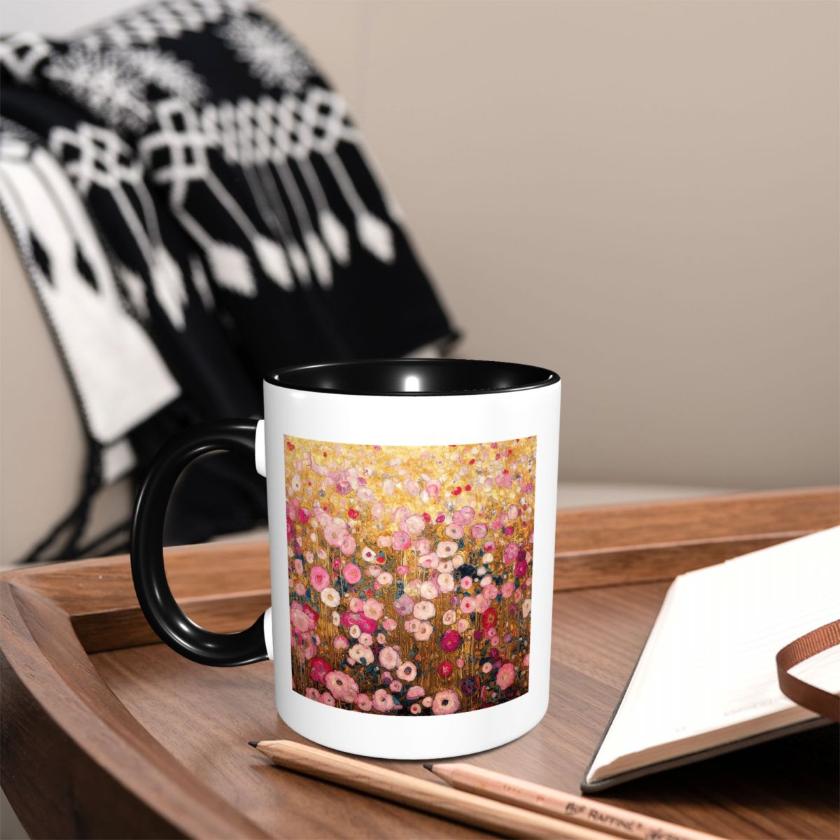 Gustav Klimt Pink Flower Garde - đánh giá và giá Coffee Tea Gardens
