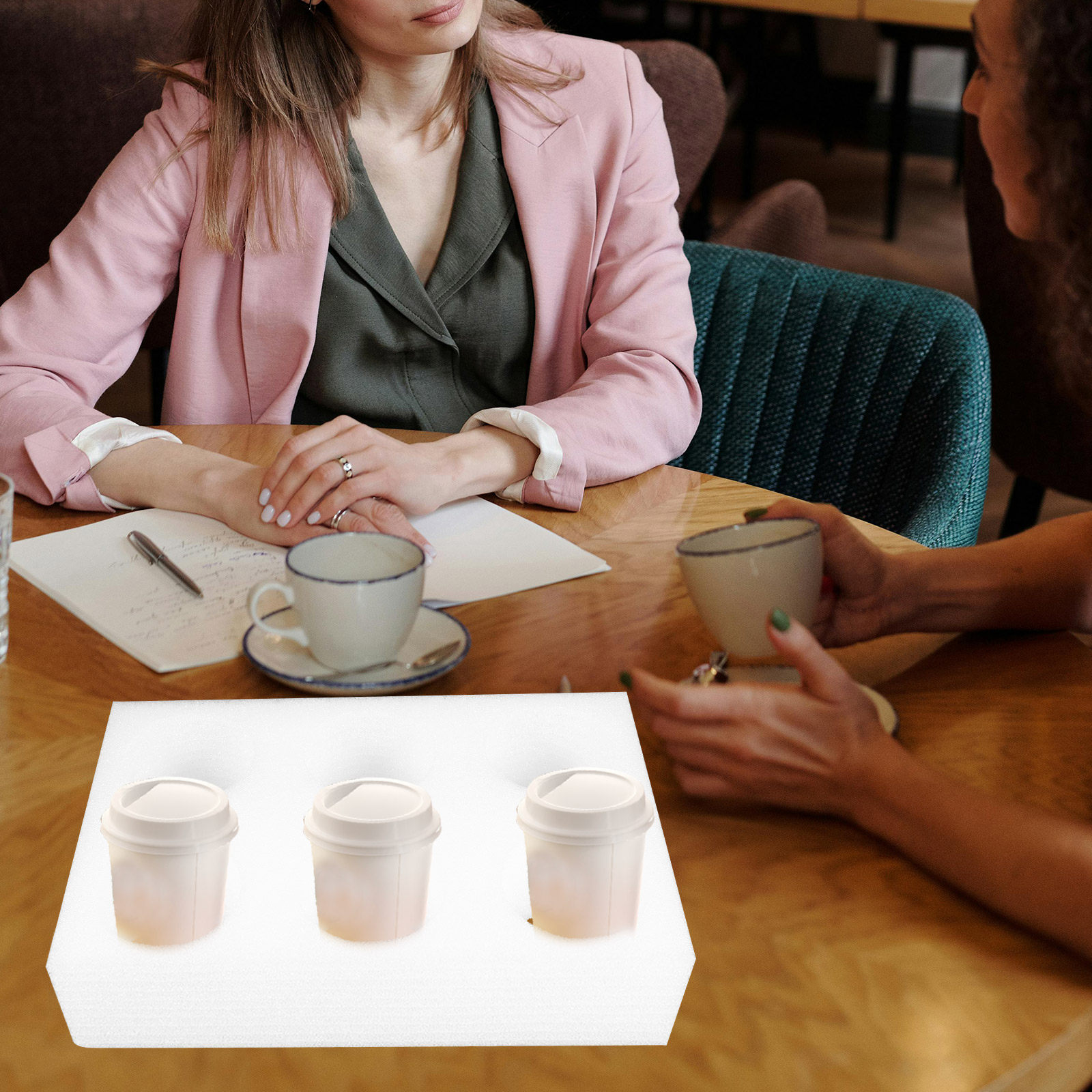 2Pcs Beverage Cup Holder Tray  - đánh giá và giá Coffee Tea Holder