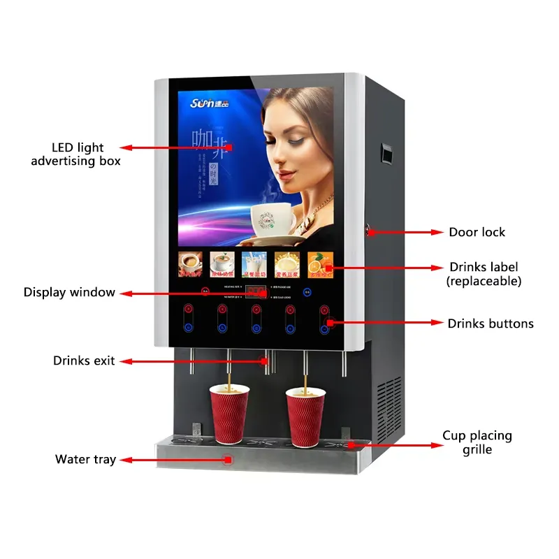 for 50SCW-12 Automatic Coffee  - đánh giá và giá Coffee Tea Vending Machine For Office