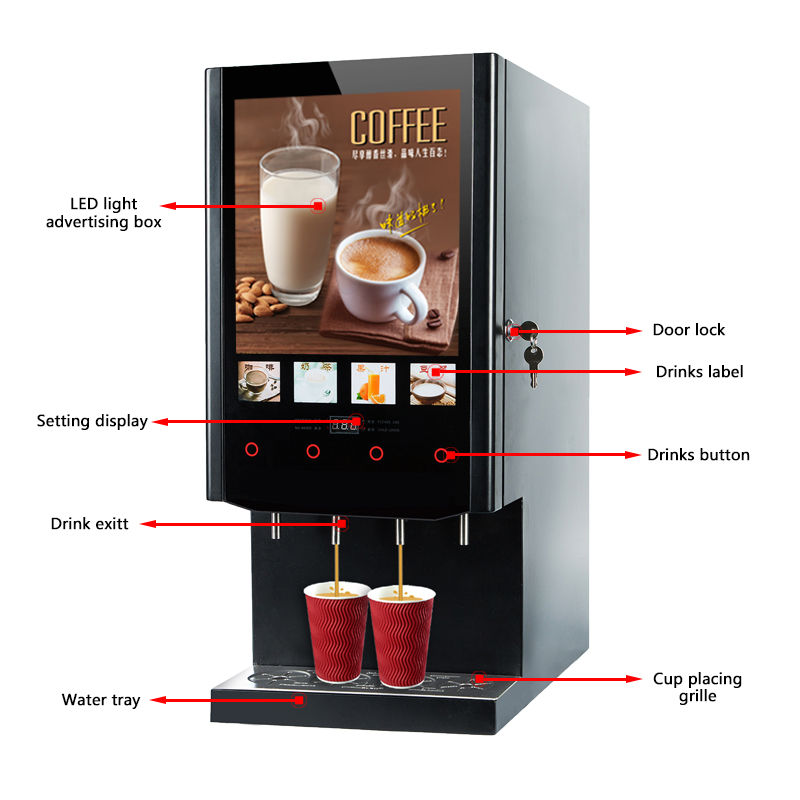 40S 4 Flavours Milk Tea Vendin - đánh giá và giá Coffee Tea Vending Machine For Office