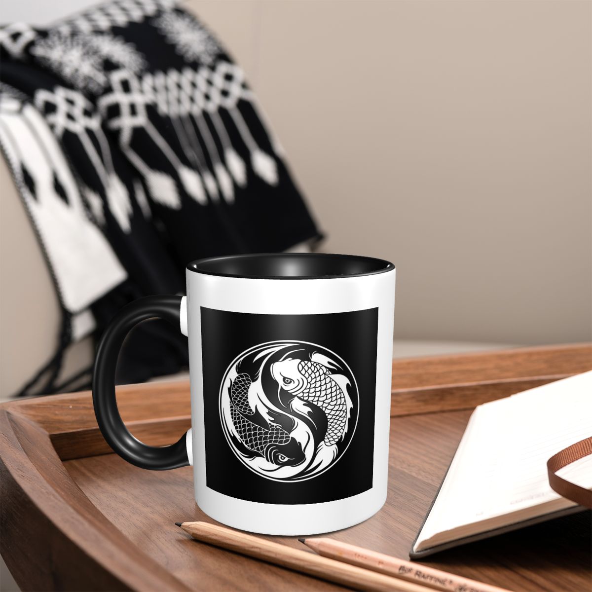Black And White Yin Yang Koi F - đánh giá và giá Coffee Tea Yin Yang